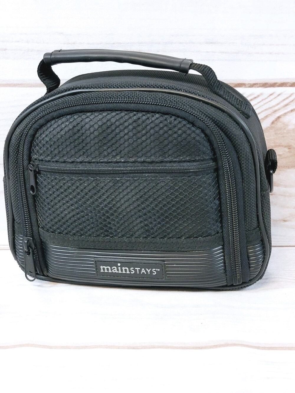 Mainstays Durable Essential Black Nylon Camera Bag w/ Functional Compartments